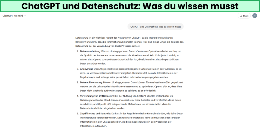 ChatGPT und Datenschutz: Was du wissen musst