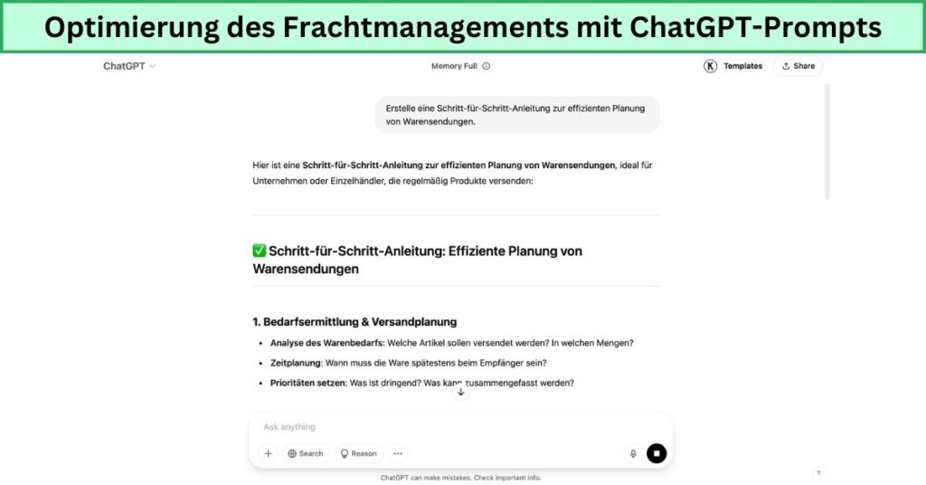 Optimierung des Frachtmanagements mit ChatGPT-Prompts