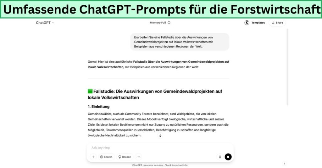 Umfassende ChatGPT-Prompts für die Forstwirtschaft
