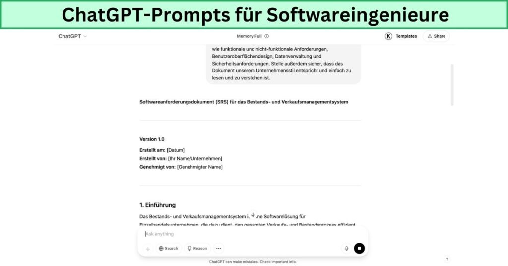 ChatGPT-Prompts für Softwareingenieure
