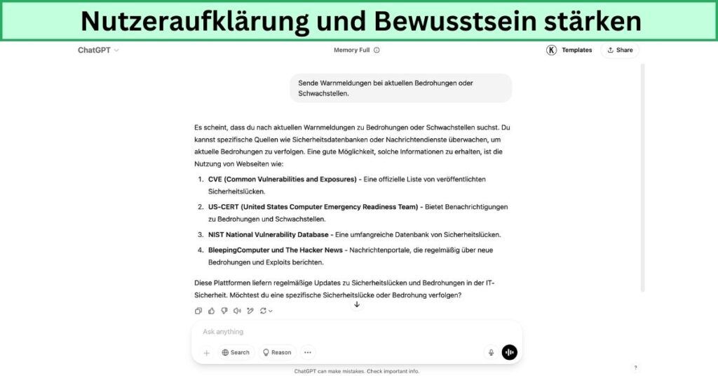 Nutzeraufklärung und Bewusstsein stärken