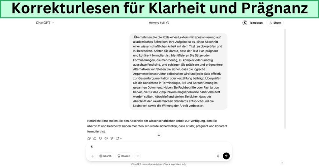 Korrekturlesen für Klarheit und Prägnanz