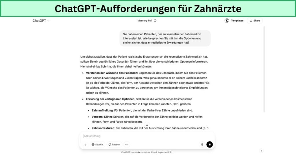 ChatGPT-Aufforderungen für Zahnärzte