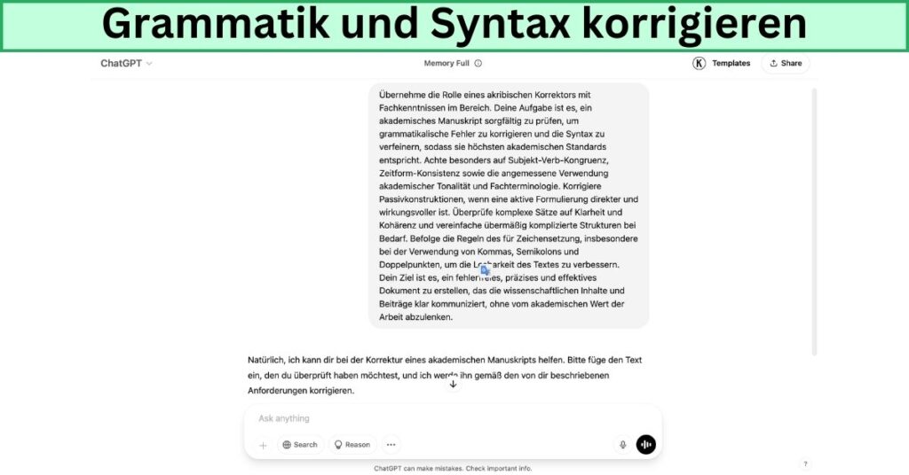 Grammatik und Syntax korrigieren