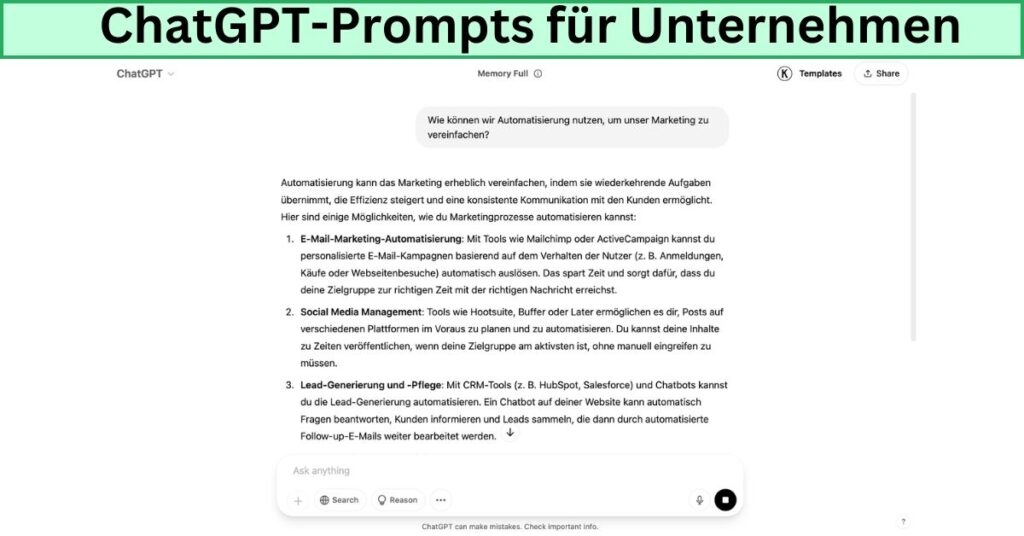 ChatGPT-Prompts für Unternehmen