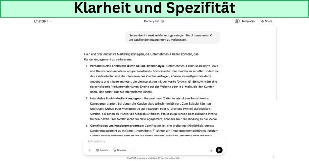 Klarheit und Spezifität