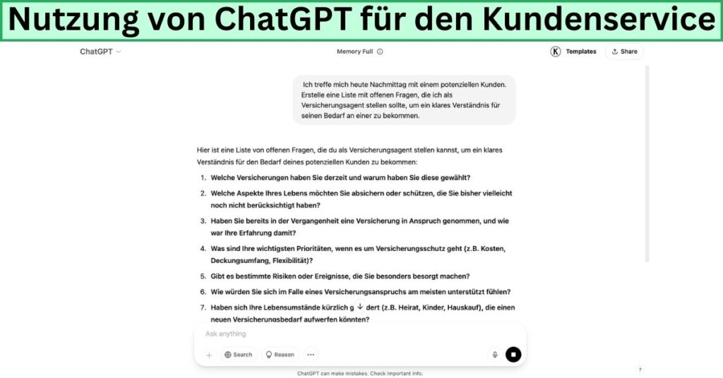 Nutzung von ChatGPT für den Kundenservice